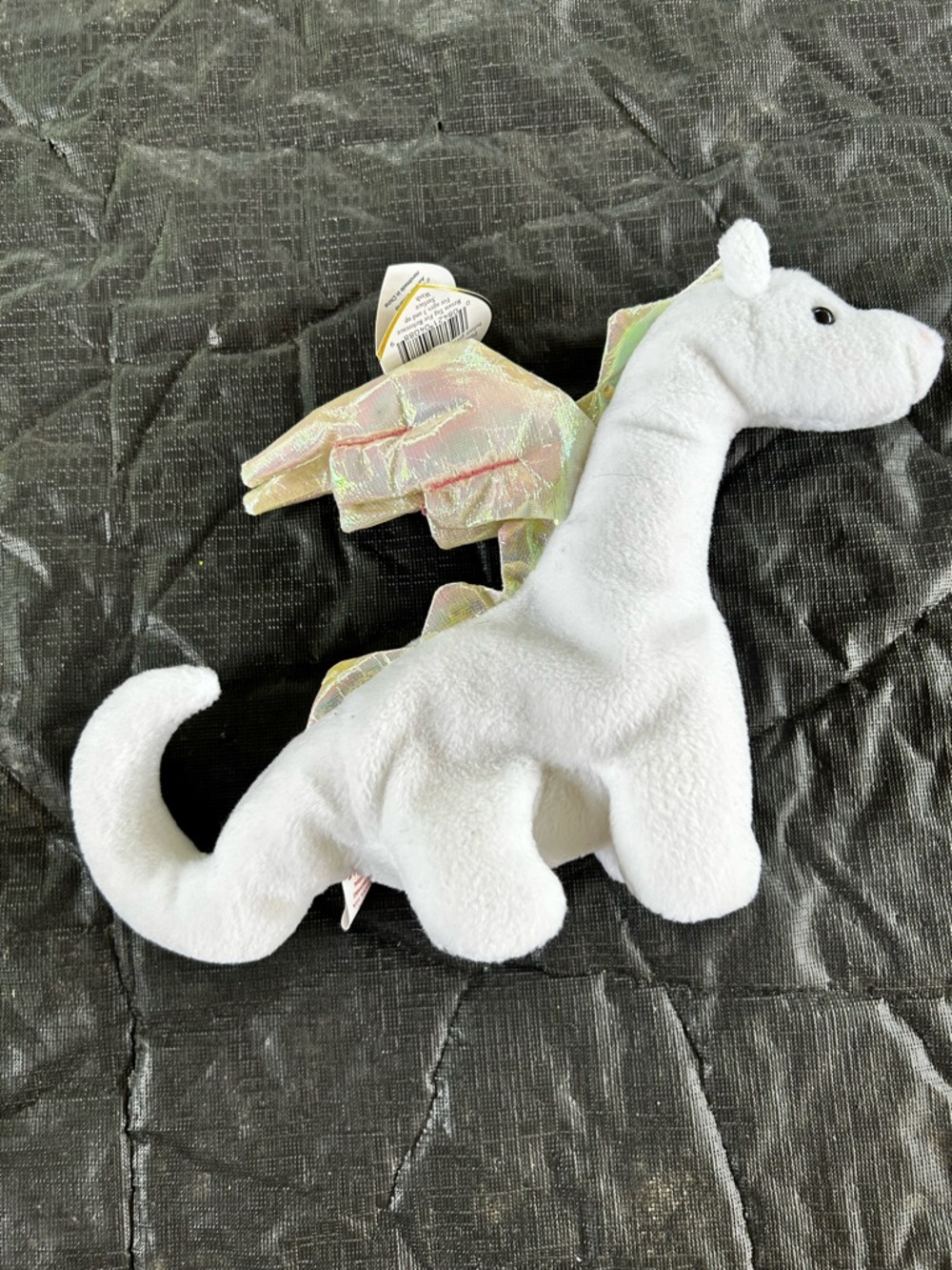 Ty Beanie Babies White Unicorn Dragon- Magic 4088 NWT P.V.C pellets
